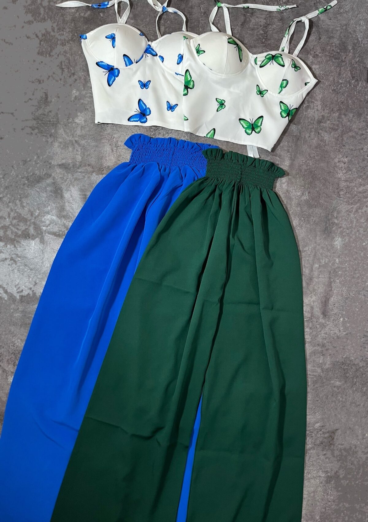 ست شلوار بگ و کراپ پروانه(2643) - Image 2