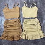 ست کراپ و دامن چین دار(2673)