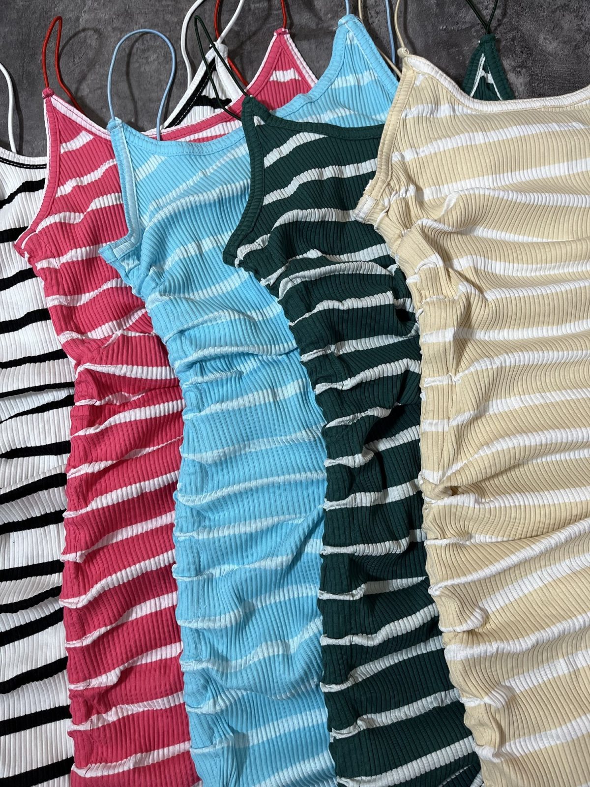 پیراهن بغل گت راه راه بند نازک(2677) - Image 2