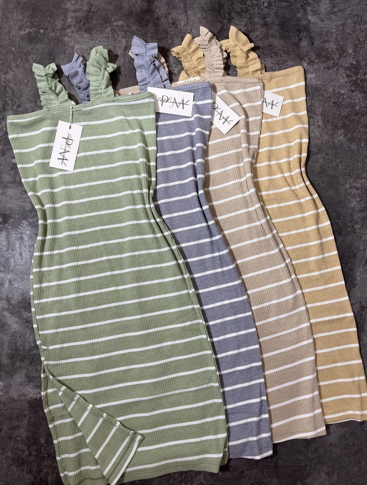 پیراهن راه راه بند چین دار(2681) - Image 2