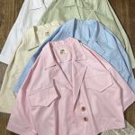 کت کتان دو دکمه پاستیلی(2702)