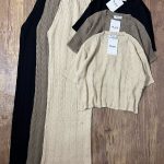 ست تیشرت و شلوار بگ ریز بافت بلک ترک(2701)