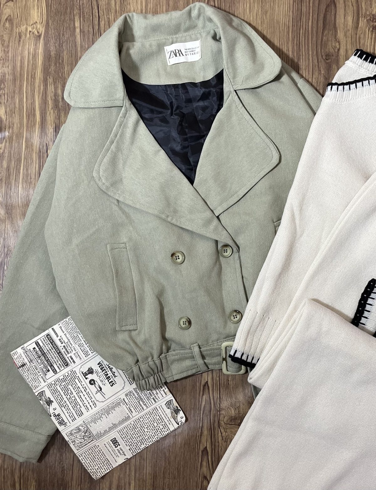 ترنچ کت آستردار پشت کش کمردار(2709) - Image 2