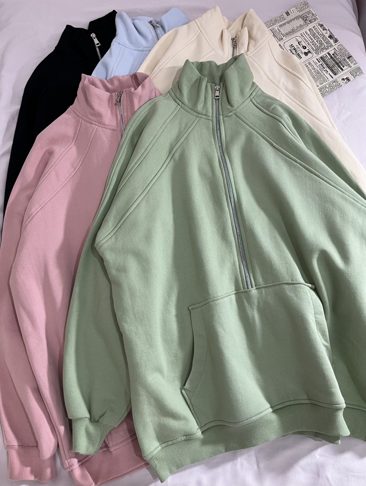 سویشرت نیم زیپ جیبدار دورس سه نخ داخل کرک(2736) - Image 2