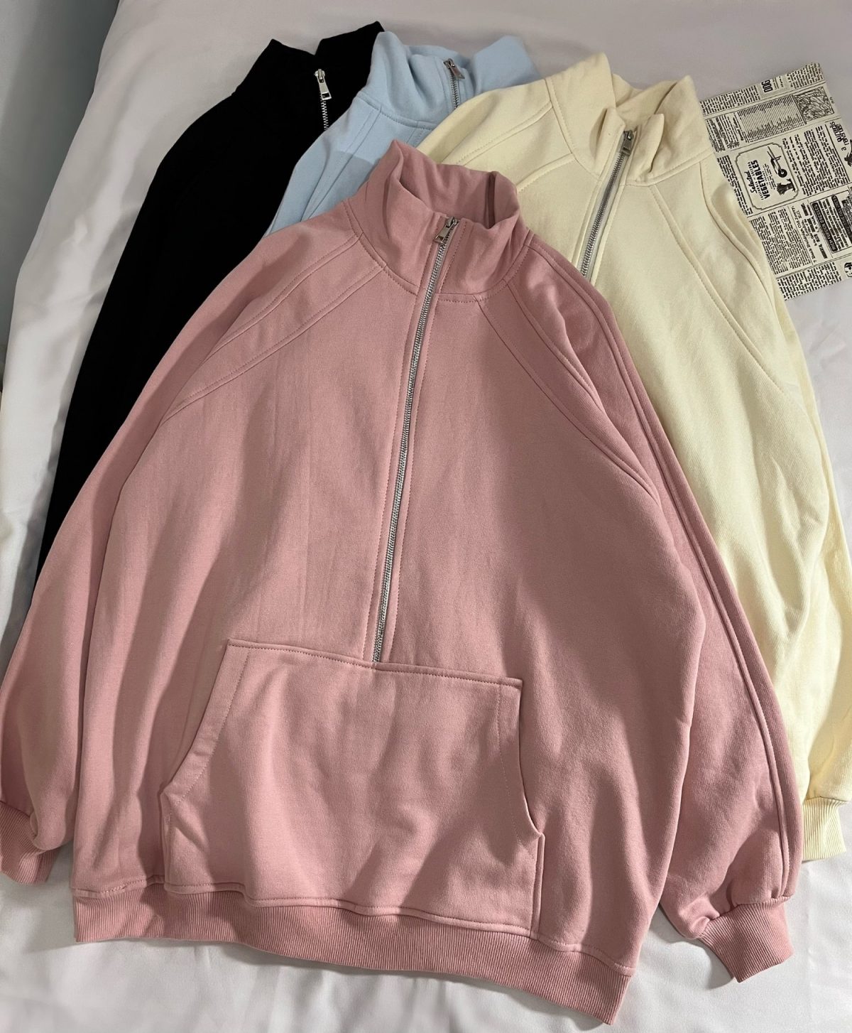 سویشرت نیم زیپ جیبدار دورس سه نخ داخل کرک(2736) - Image 3