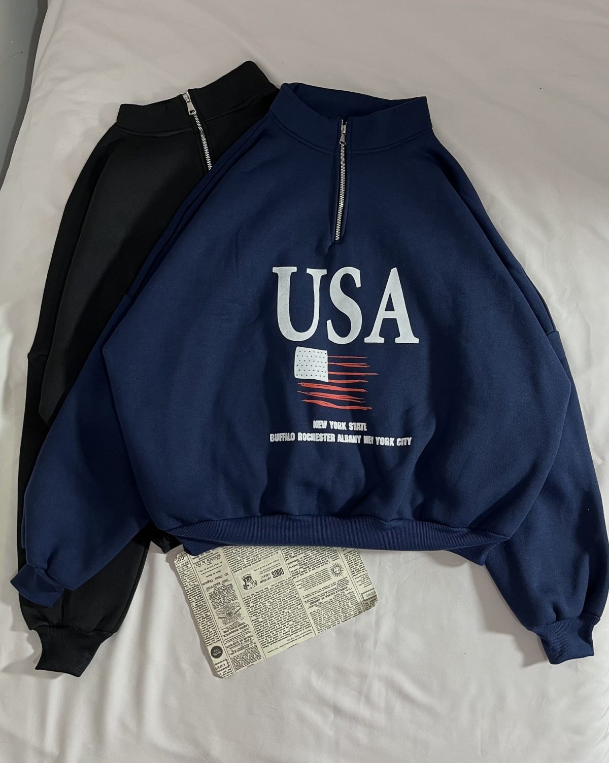 دورس نیم زیپ USA پرچم سه نخ داخل کرک(2769) - Image 4