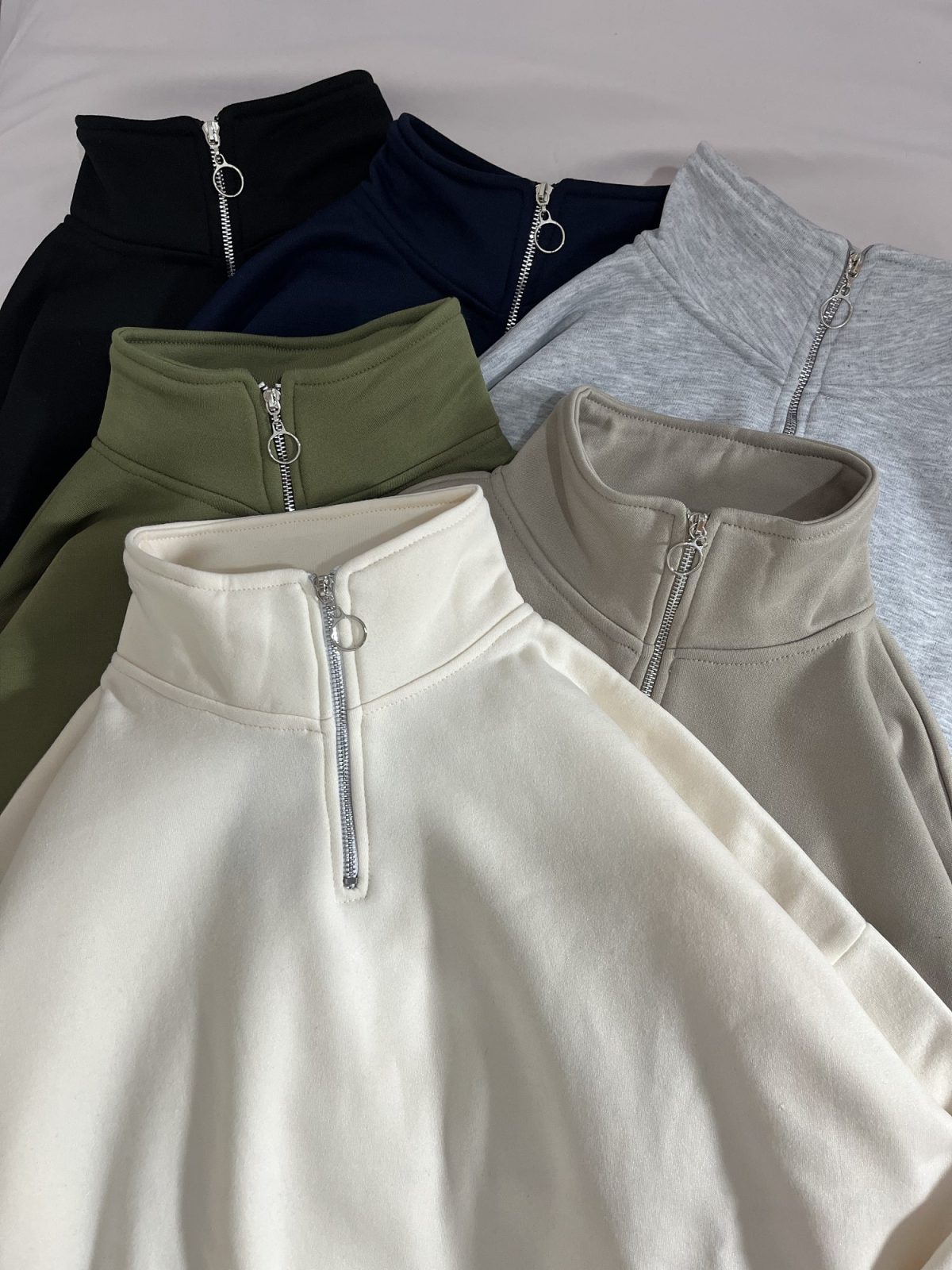 نیم زیپ ساده اورسایز سه نخ داخل کرک(2781) - Image 2