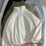 نیم زیپ ساده اورسایز سه نخ داخل کرک(2781)