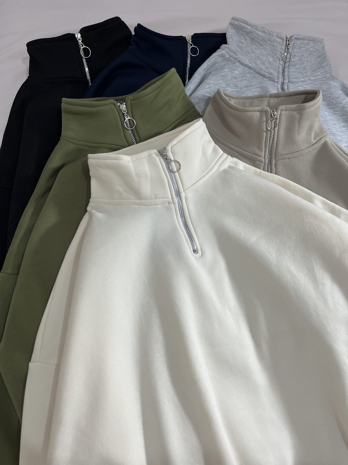 نیم زیپ ساده اورسایز سه نخ داخل کرک(2781) - Image 3