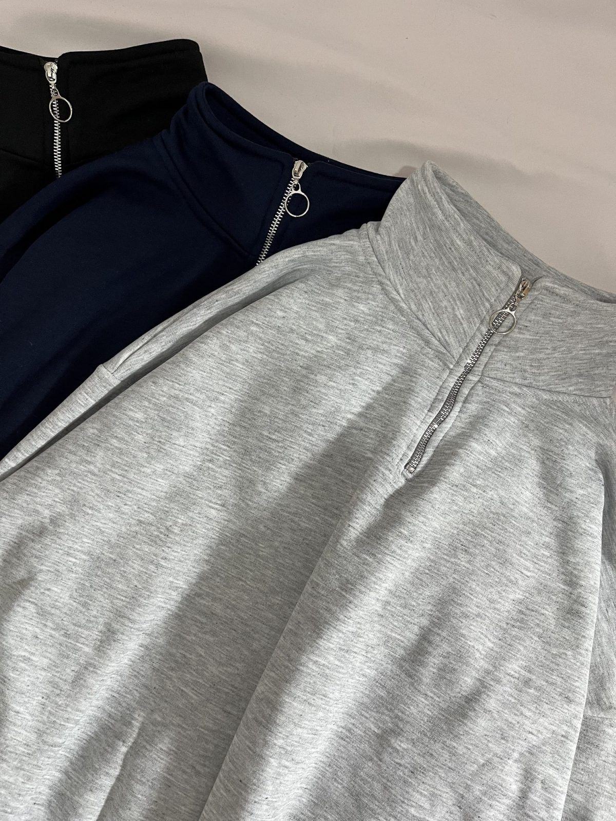 نیم زیپ ساده اورسایز سه نخ داخل کرک(2781) - Image 6