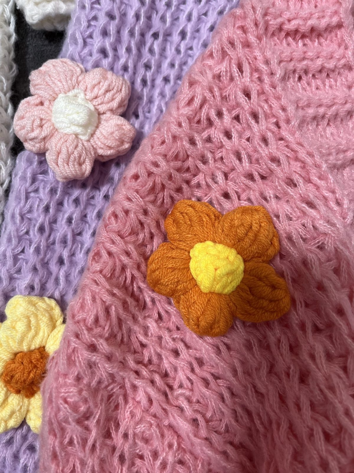 ژاکت بافت گلدار وارداتی(2796) - Image 3