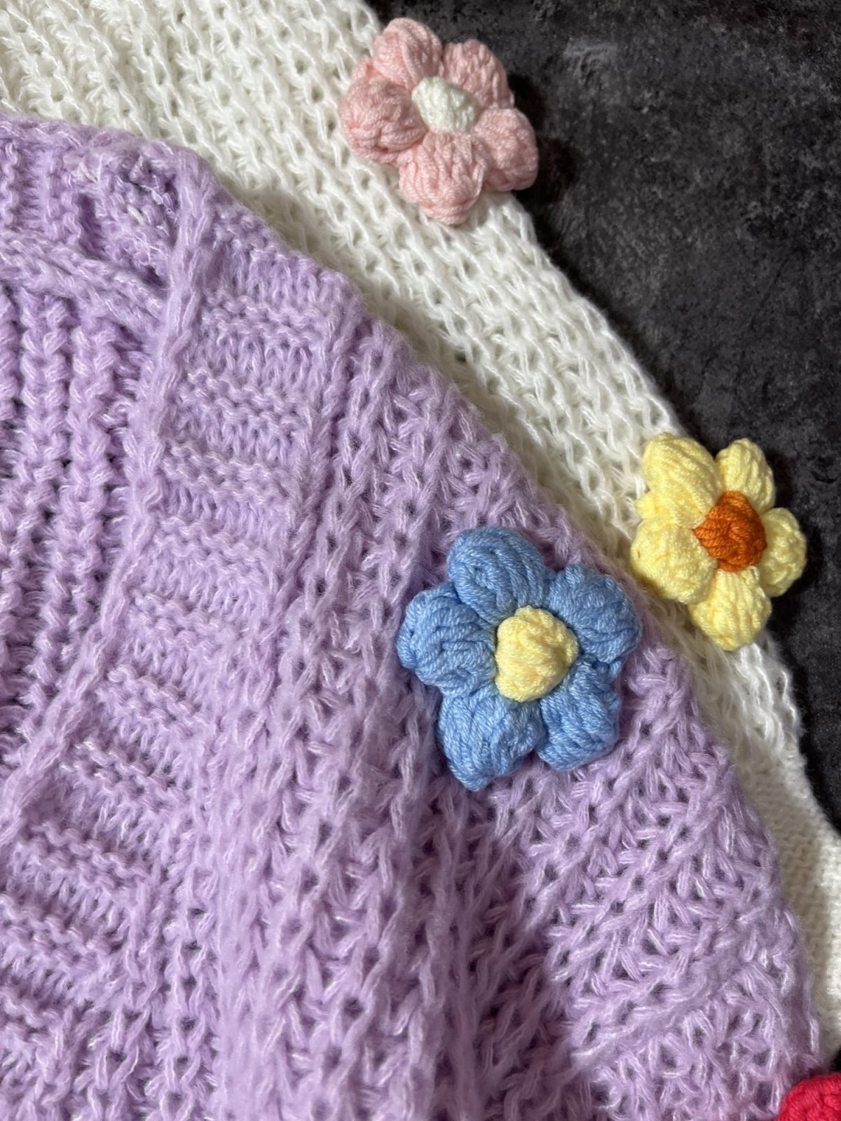 ژاکت بافت گلدار وارداتی(2796) - Image 4