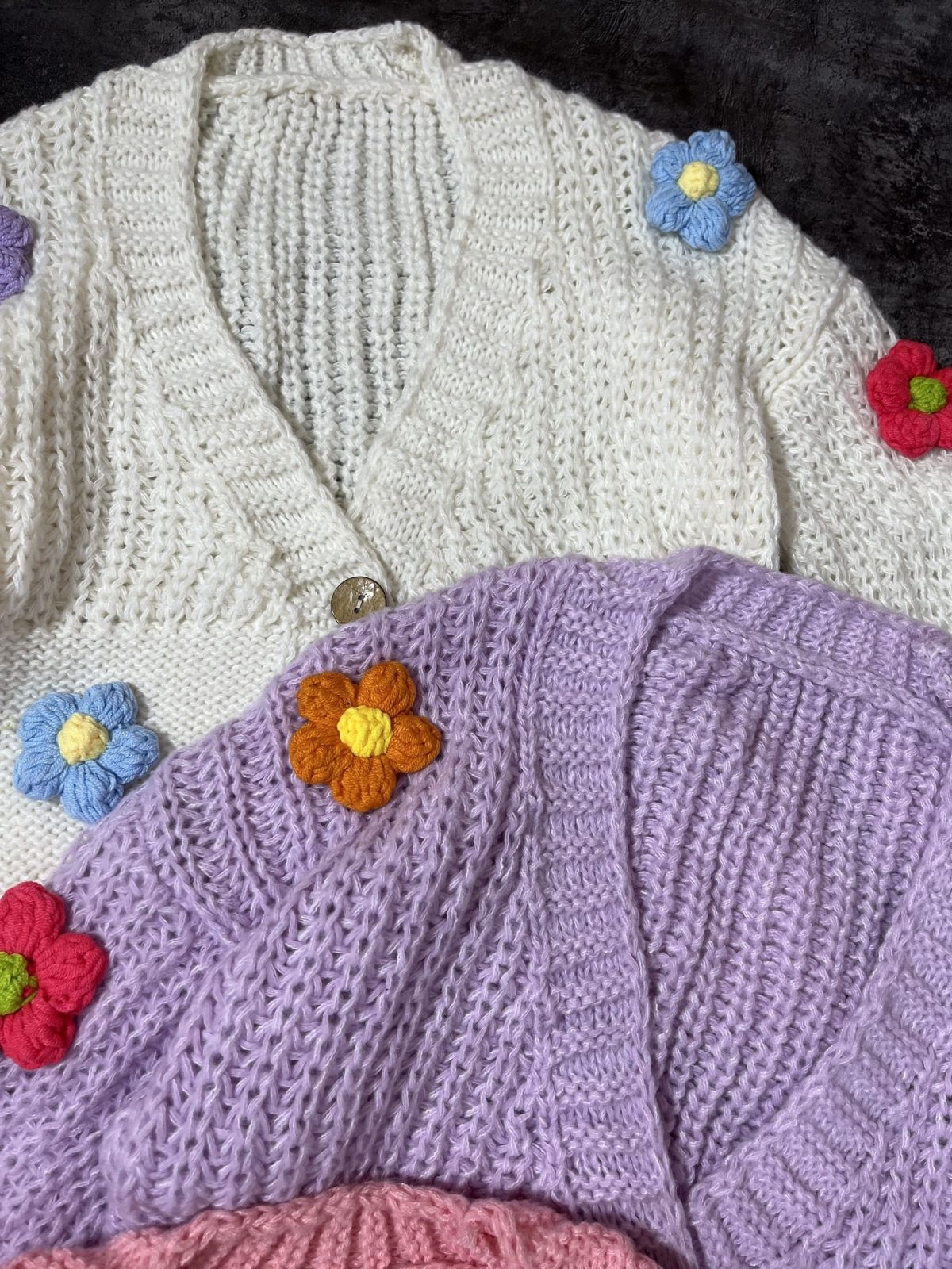 ژاکت بافت گلدار وارداتی(2796) - Image 5