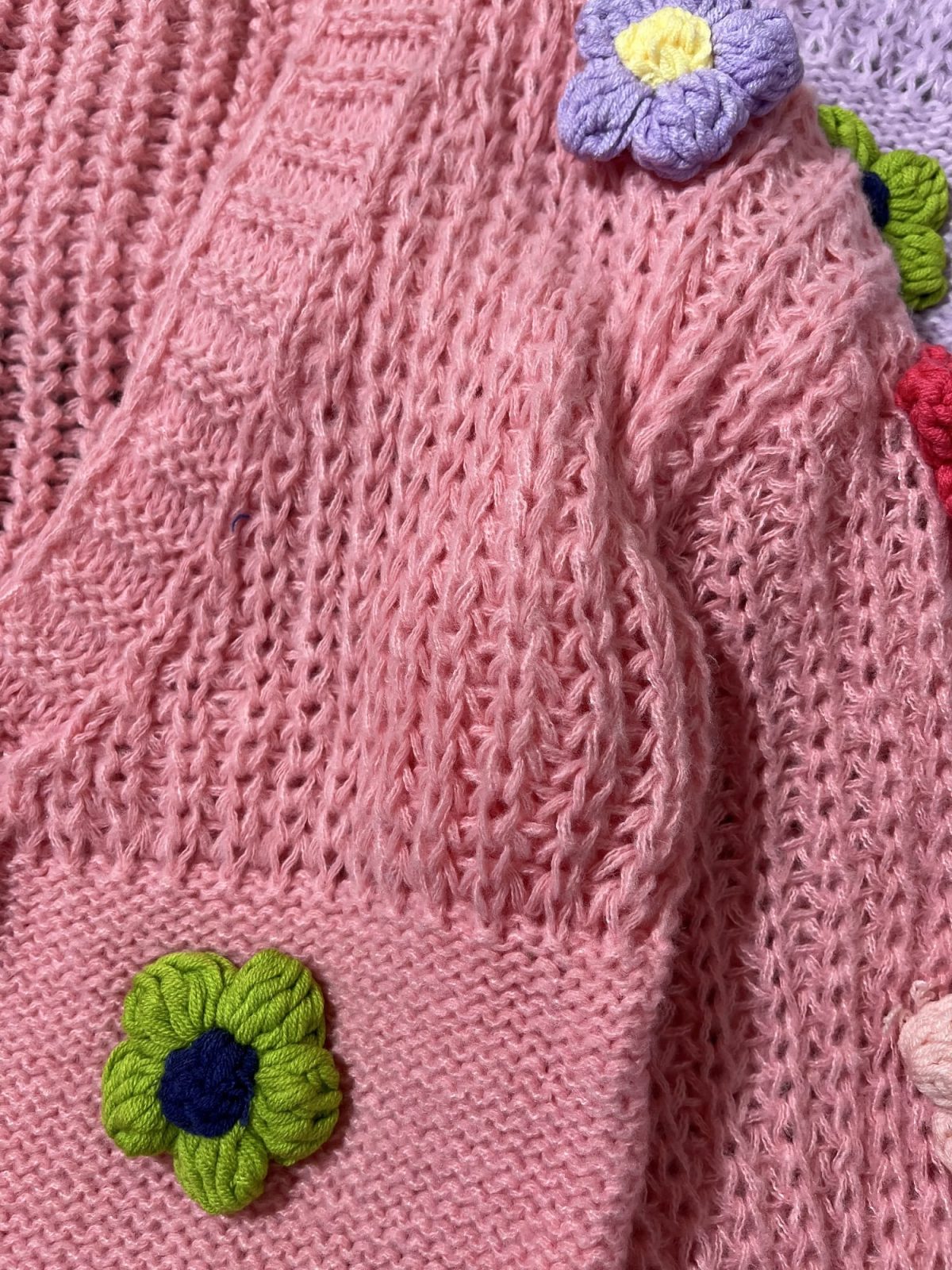 ژاکت بافت گلدار وارداتی(2796) - Image 6