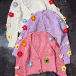 ژاکت بافت گلدار وارداتی(2796)