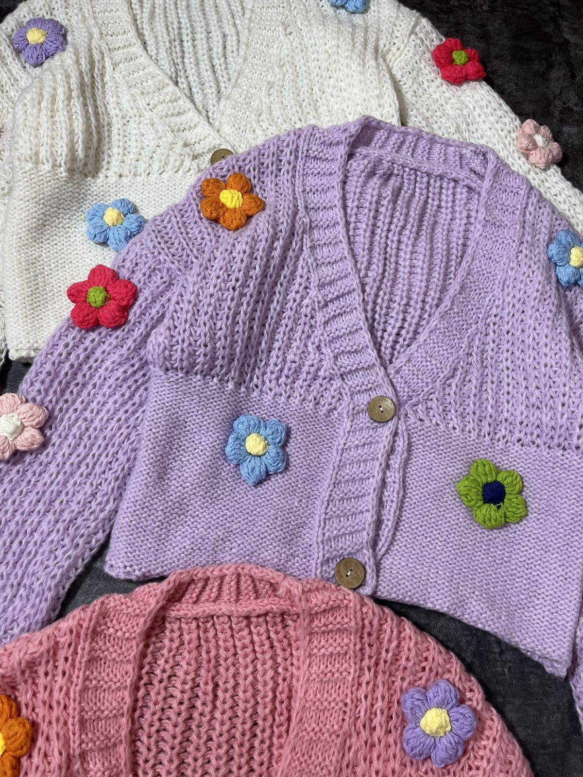 ژاکت بافت گلدار وارداتی(2796) - Image 8