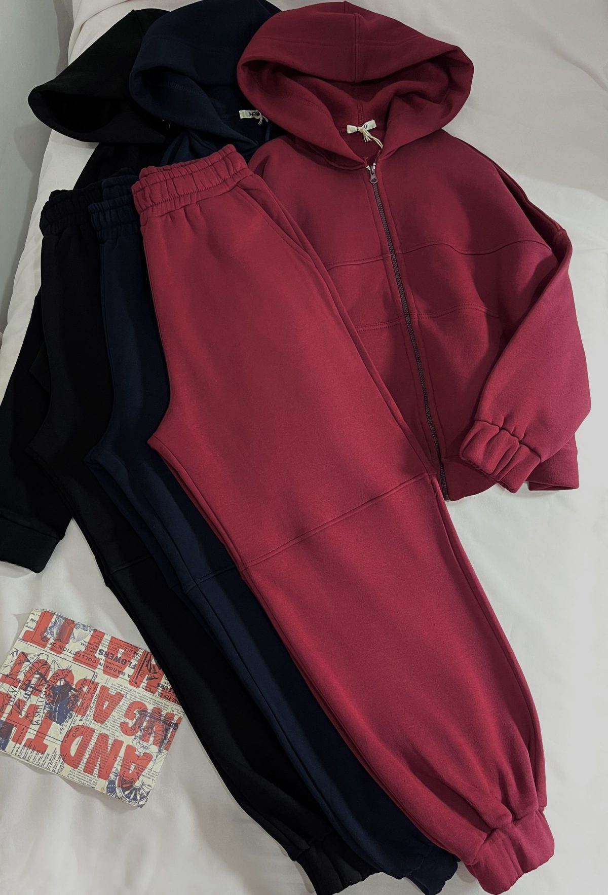 ست سویشرت و جاگر دورس سه نخ داخل کرک(2834) - Image 2