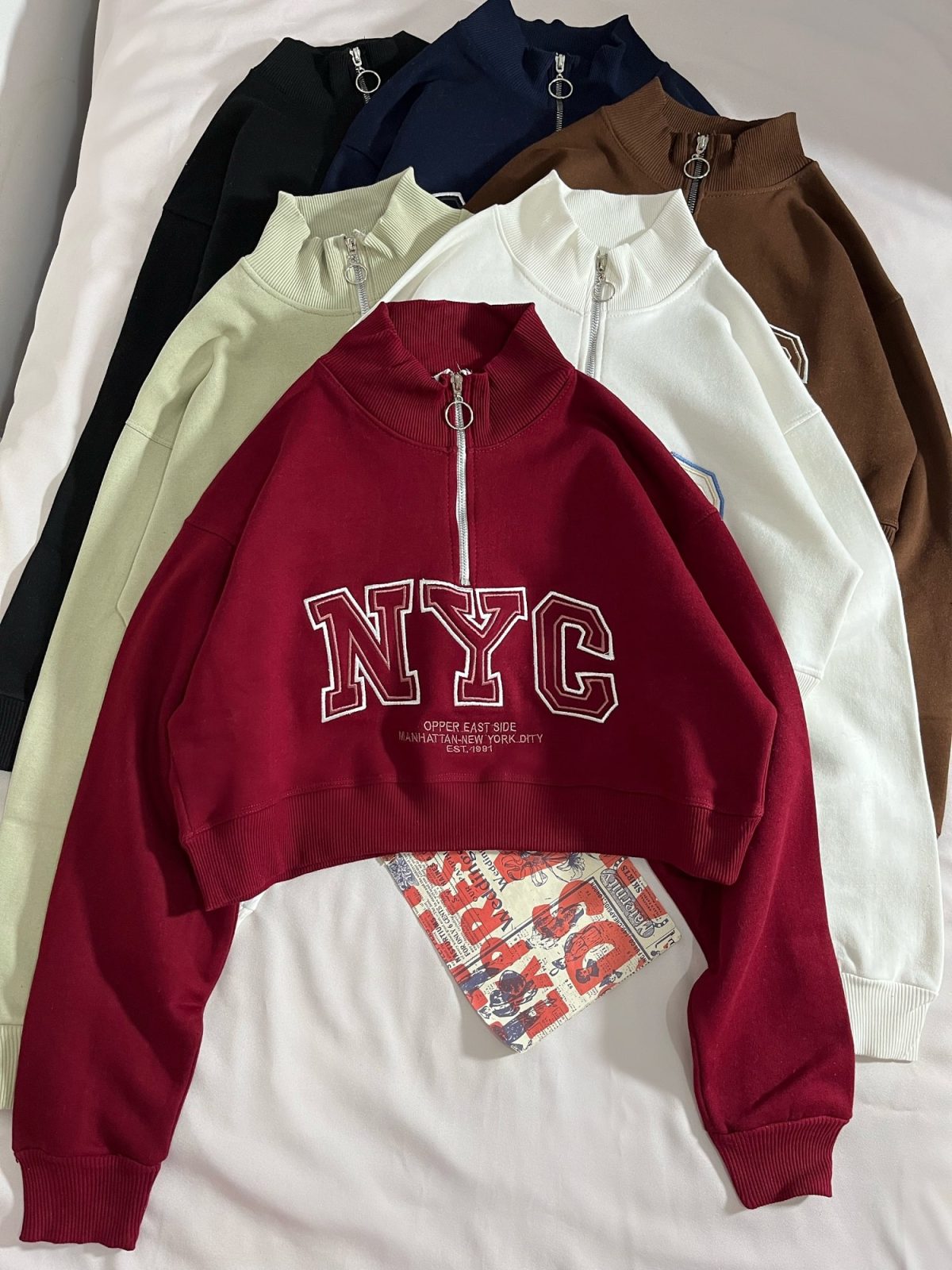 نیم زیپ کراپ NYC سه نخ داخل کرک(2852) - Image 3