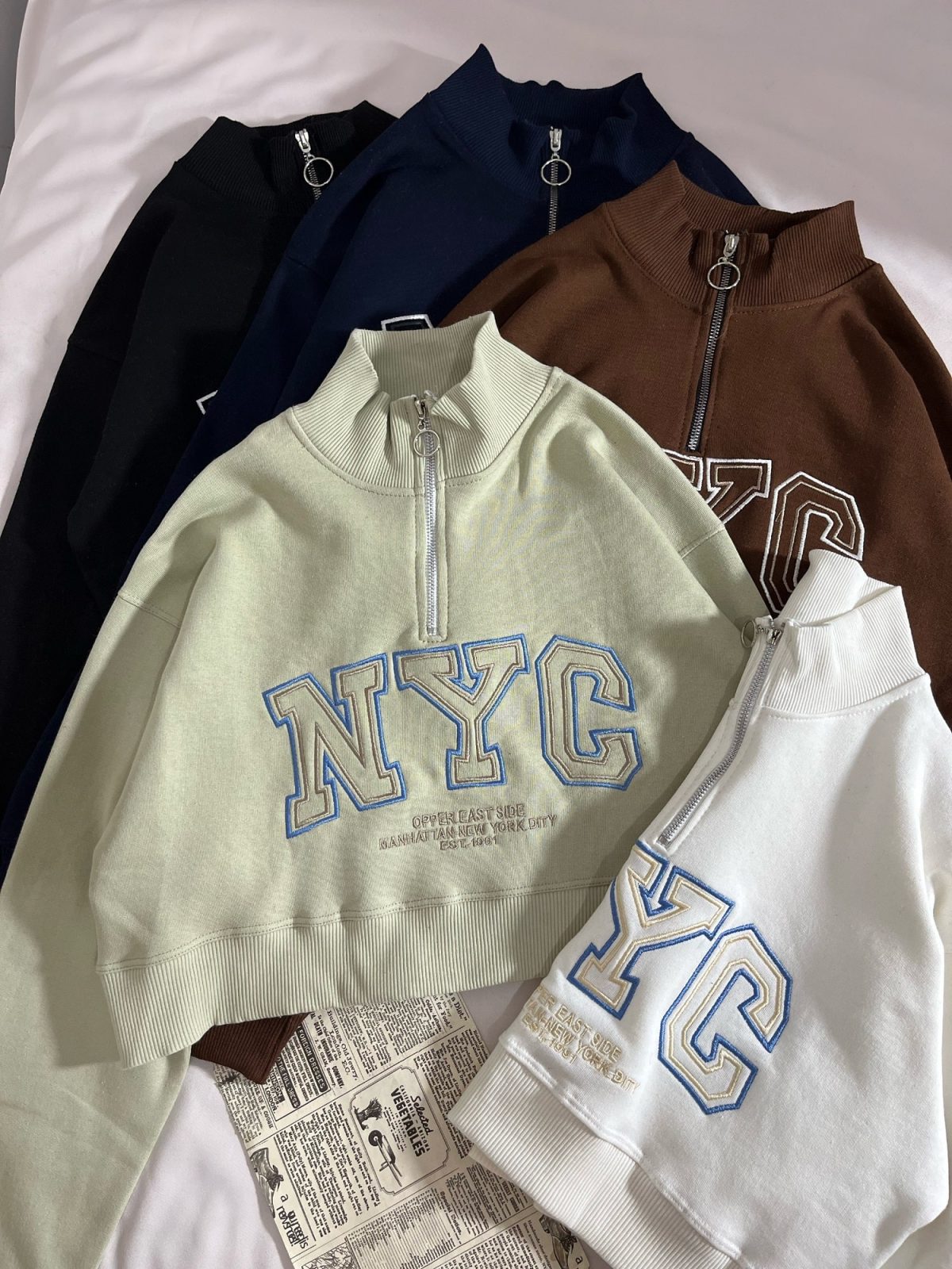 نیم زیپ کراپ NYC سه نخ داخل کرک(2852) - Image 4