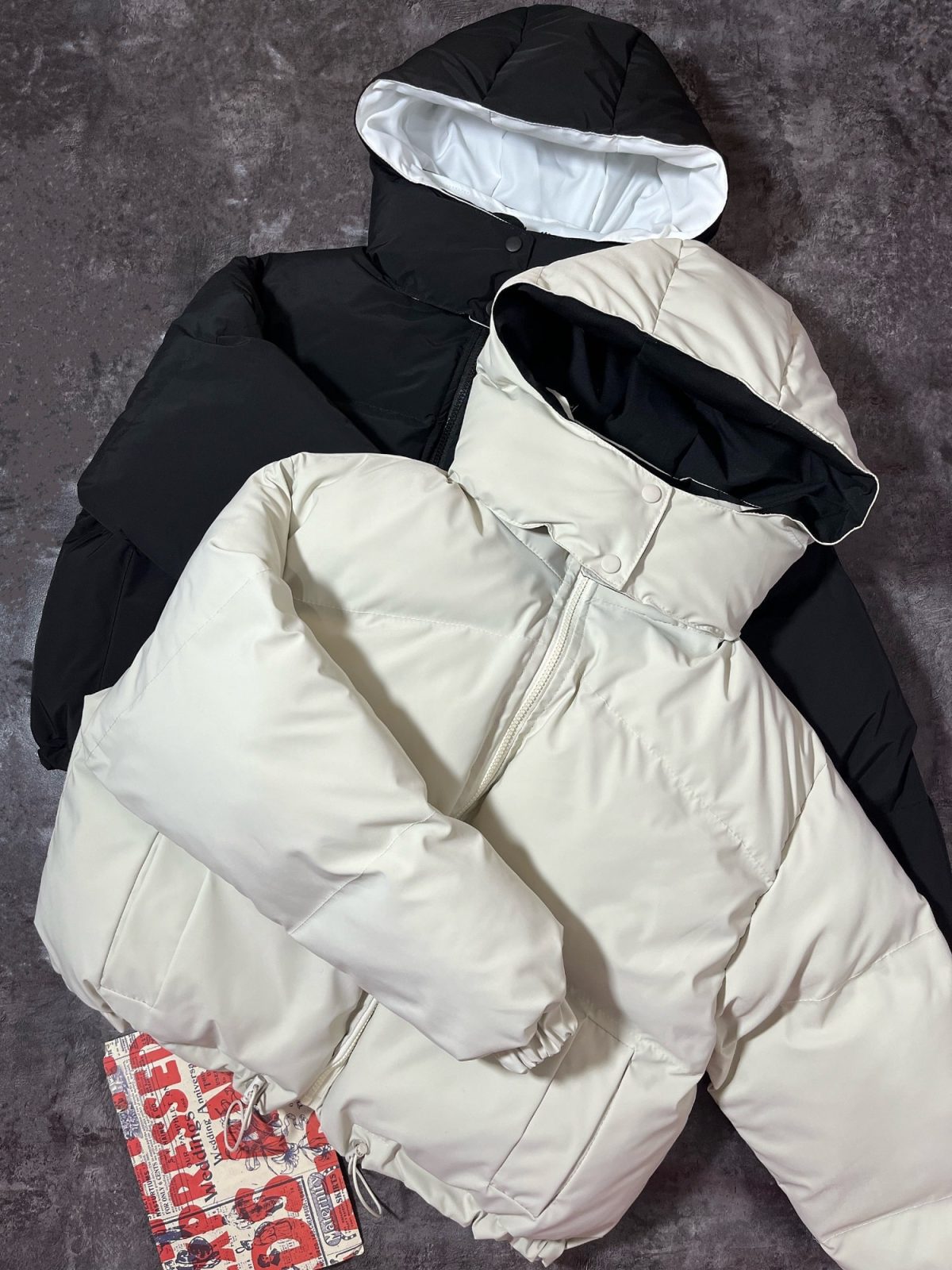 کاپشن پفی باکسی کلاهدار(2897) - Image 2