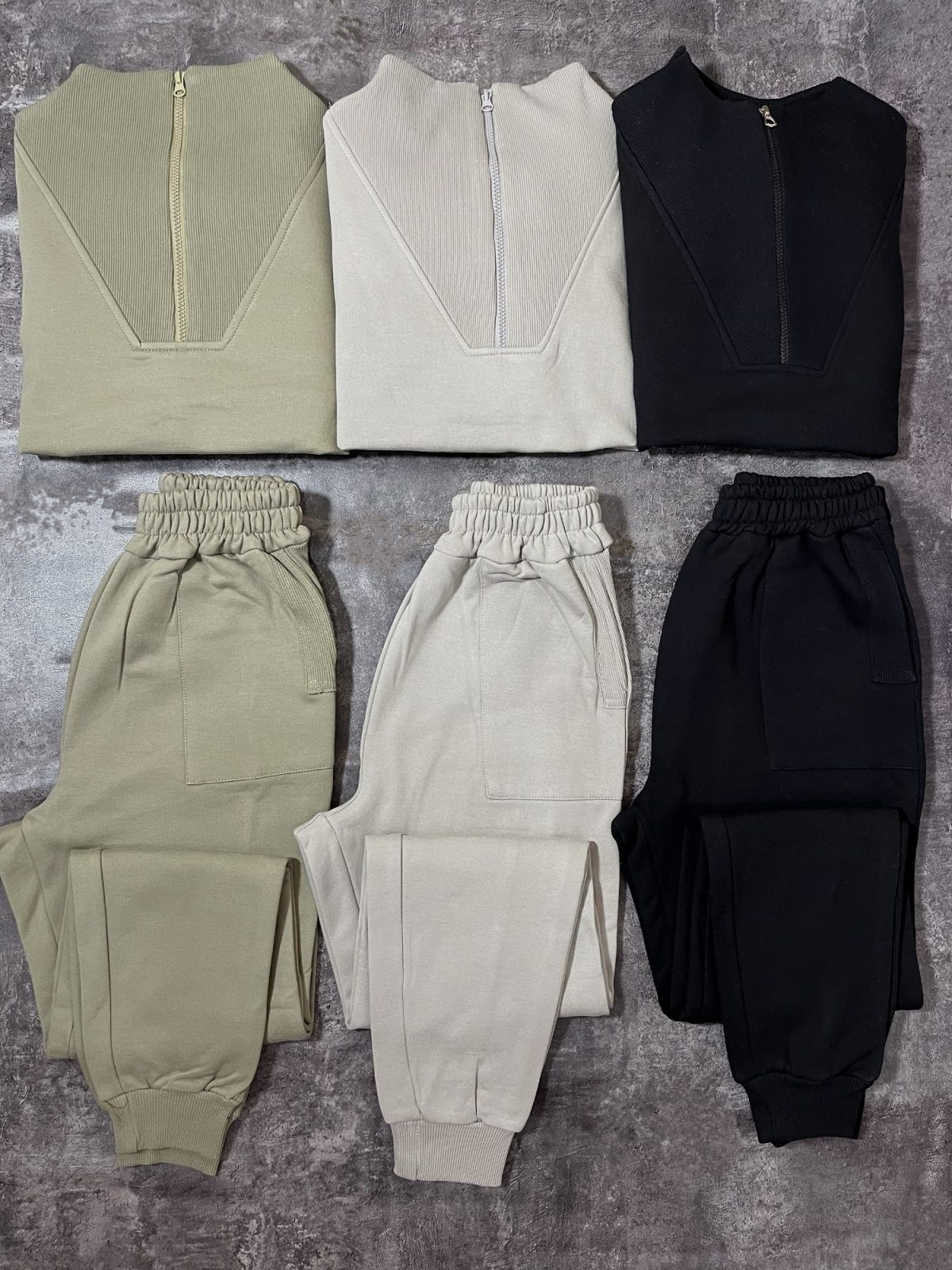 ست نیم زیپ و جاگر دورس سه نخ داخل کرک(2874) - Image 2