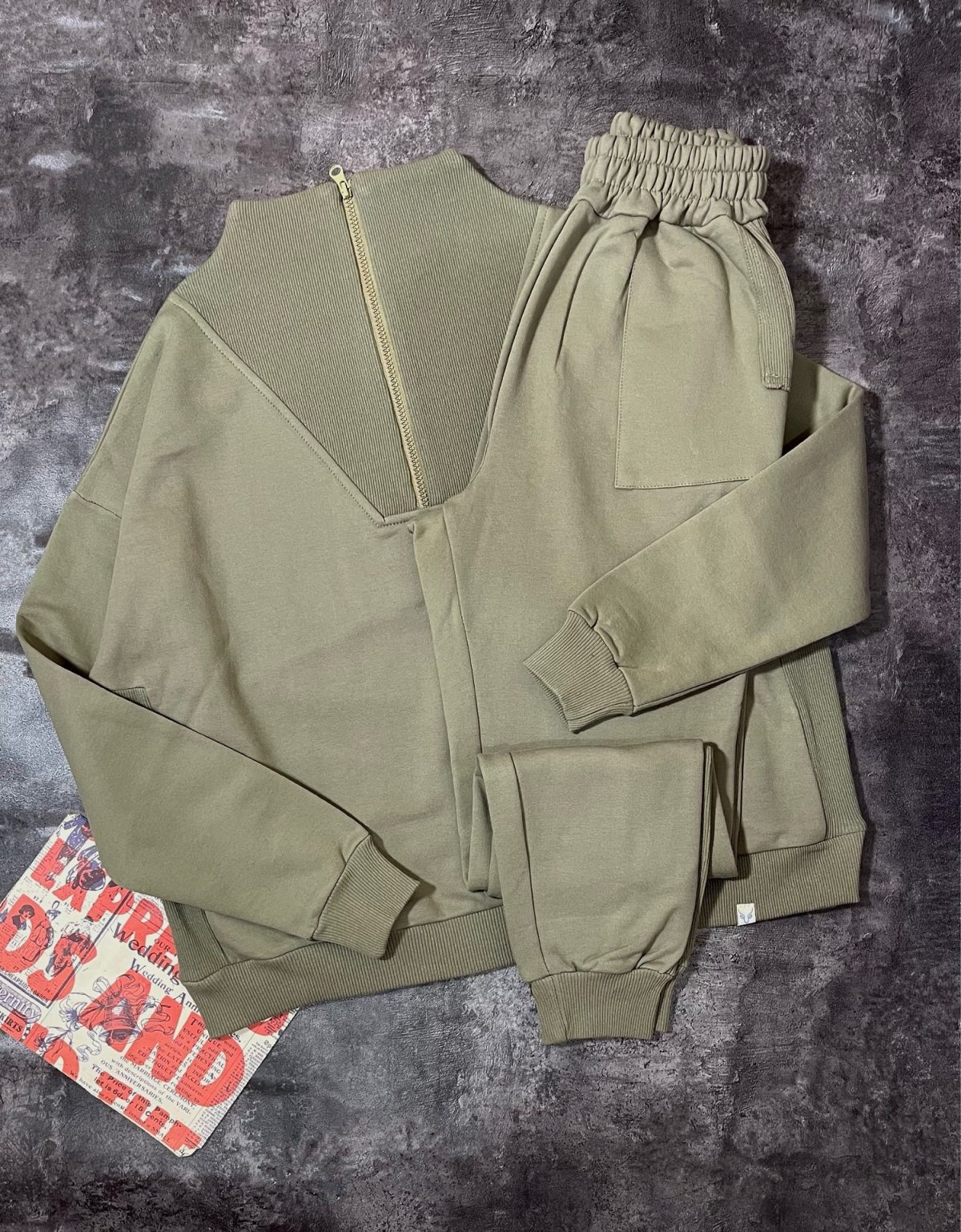 ست نیم زیپ و جاگر دورس سه نخ داخل کرک(2874) - Image 6