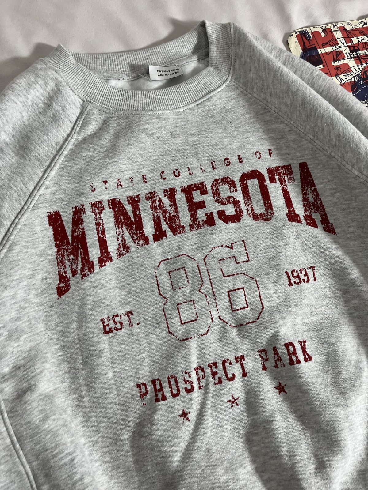 دورس وارداتی اورجینال طوسی با چاپ زرشکی سه نخ داخل کرک(2879) - Image 2