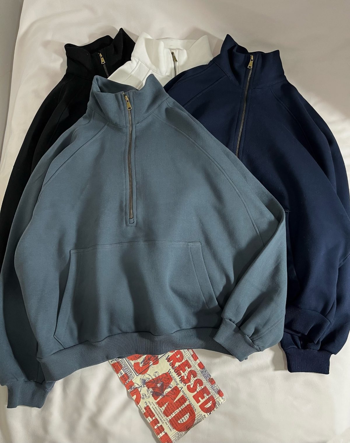 نیم زیپ ساده مغزی دوزی شده سه نخ داخل کرک(2886) - Image 4