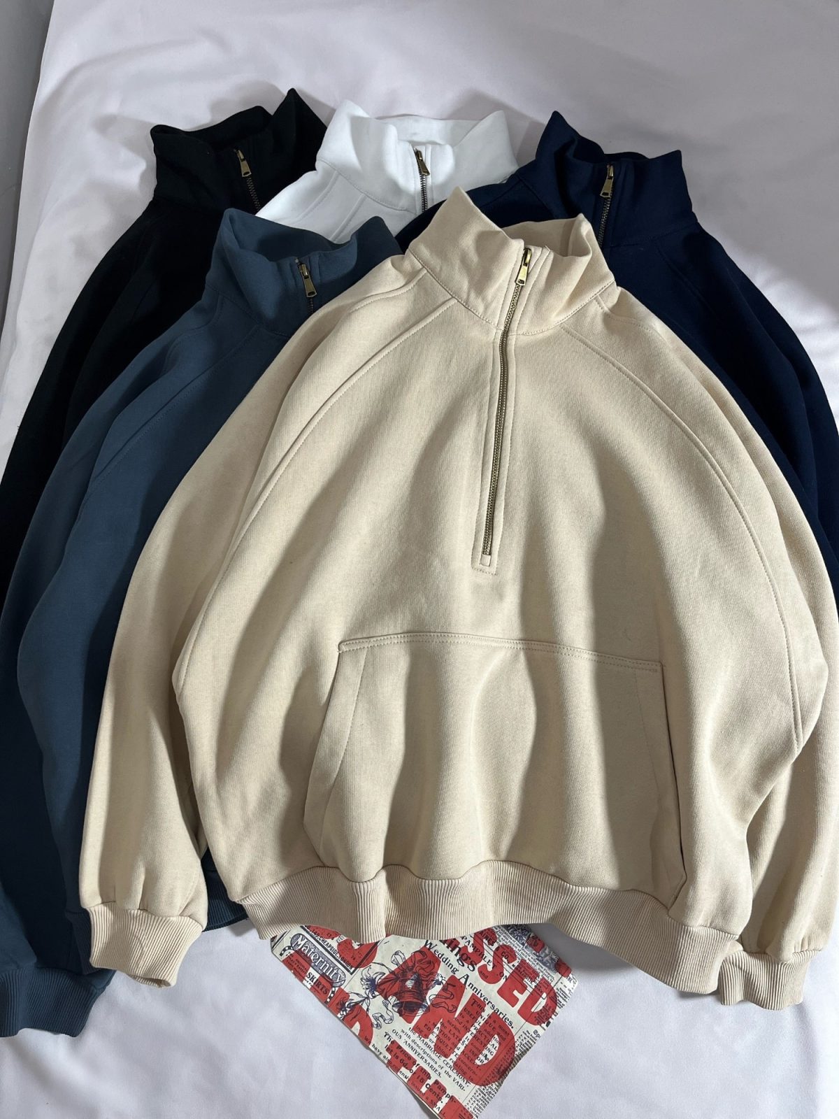 نیم زیپ ساده مغزی دوزی شده سه نخ داخل کرک(2886) - Image 3