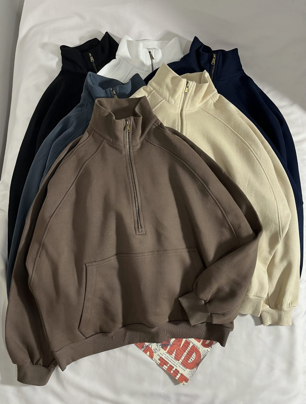 نیم زیپ ساده مغزی دوزی شده سه نخ داخل کرک(2886) - Image 2