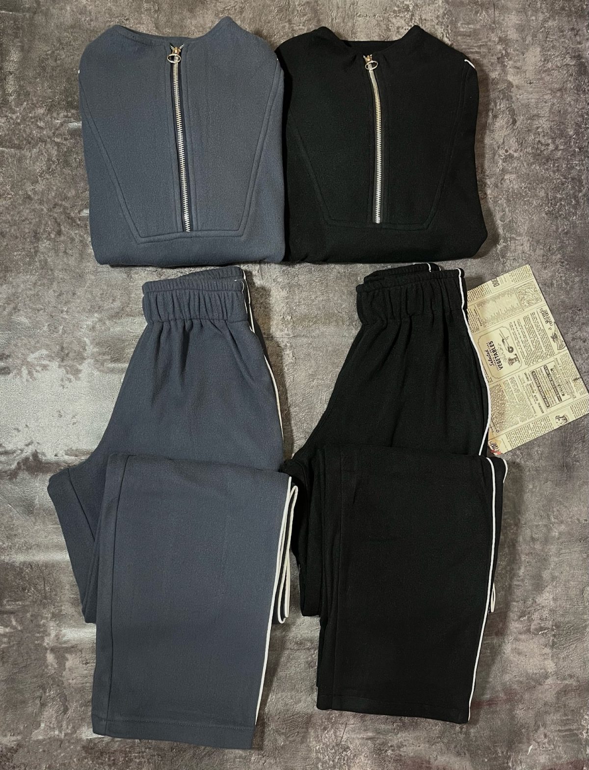 ست نیم زیپ و شلوار بگ مغزی دوزی شده(2890) - Image 2