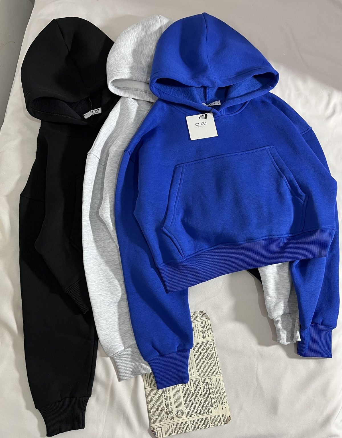 ست هودی کراپ و جاگر وارداتی سه نخ داخل کرک(2895) - Image 2