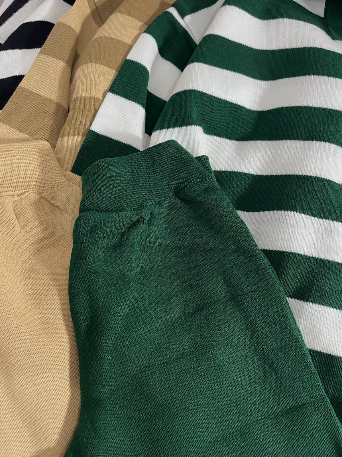 ست بافت راه راه یقه شکاری و شلوار بگ(2903) - Image 3