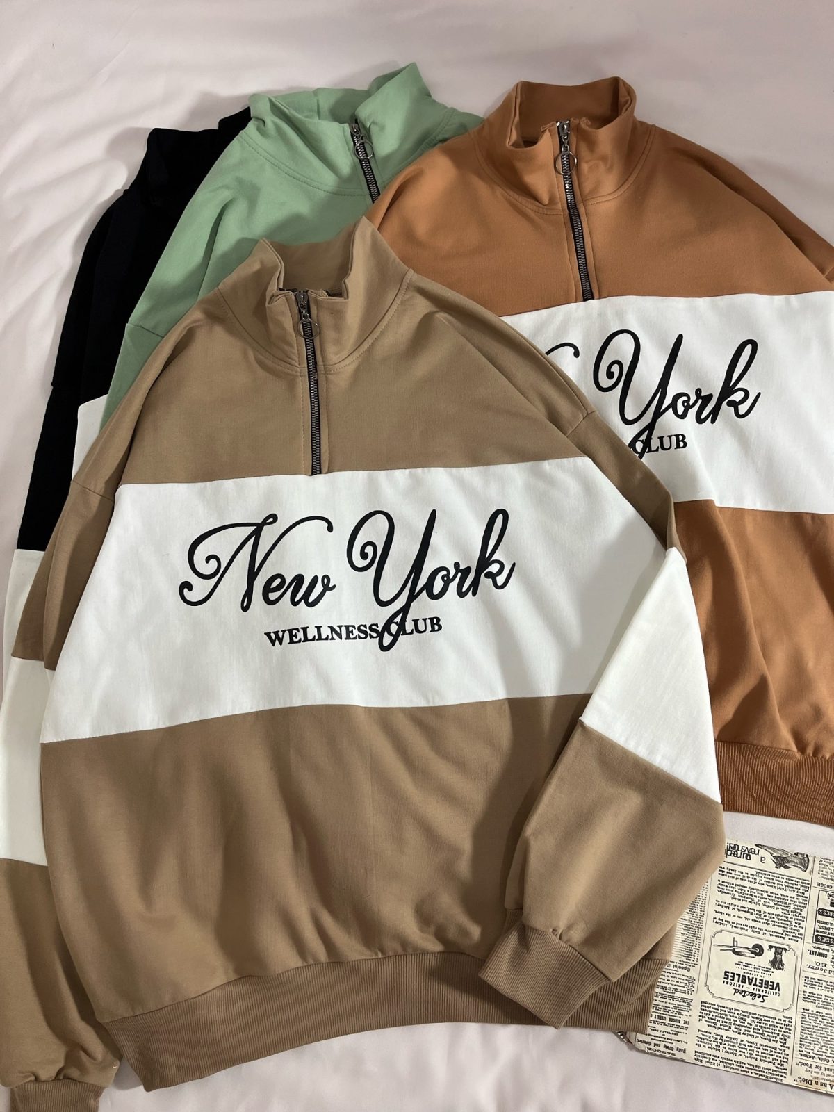 نیم زیپ ترکیبی دورس پنبه گلکسی دو نخ بدون کرک(2913) - Image 2