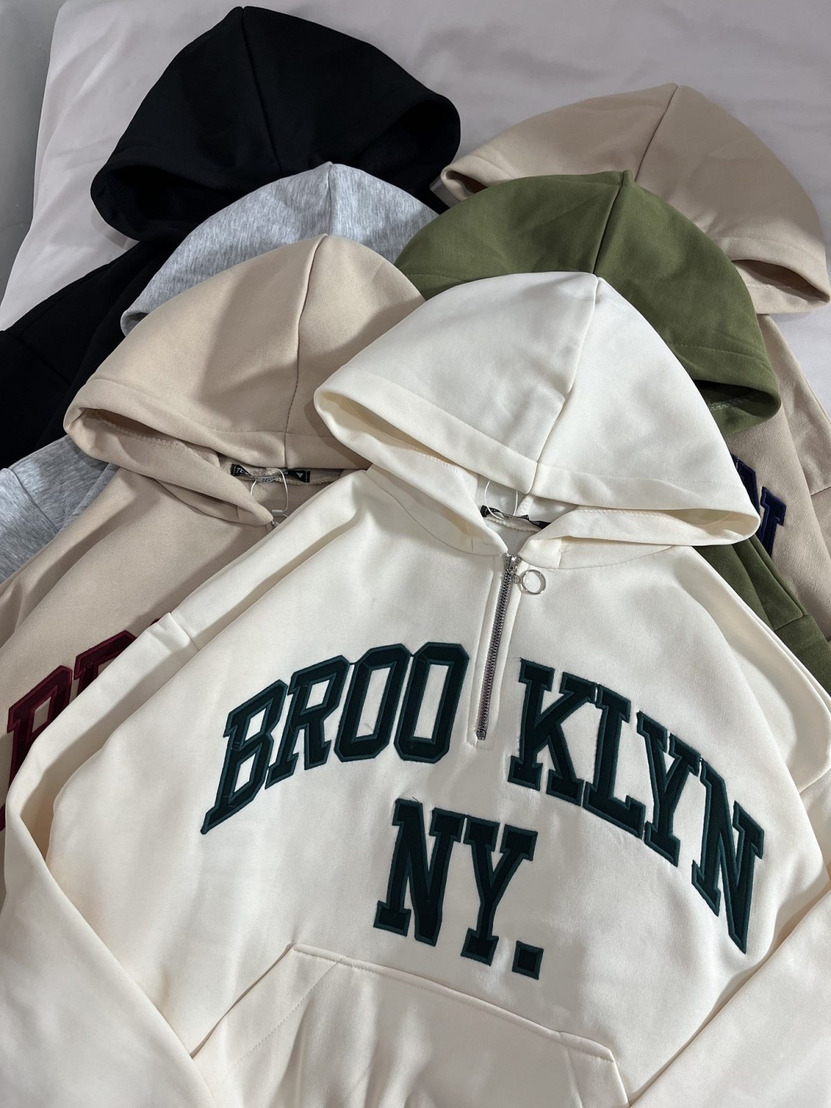 هودی نیم زیپ BROOKLYN سه نخ داخل کرک(2915) - Image 5