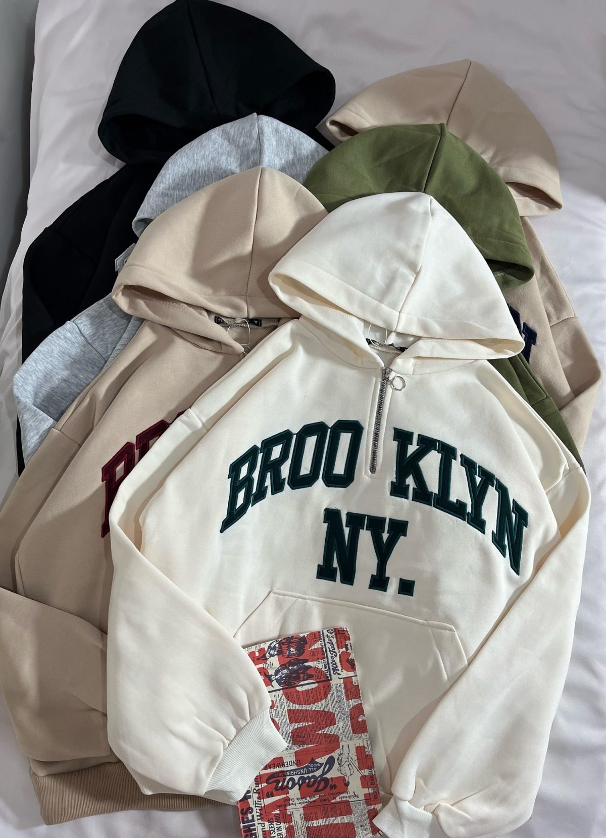 هودی نیم زیپ BROOKLYN سه نخ داخل کرک(2915) - Image 1