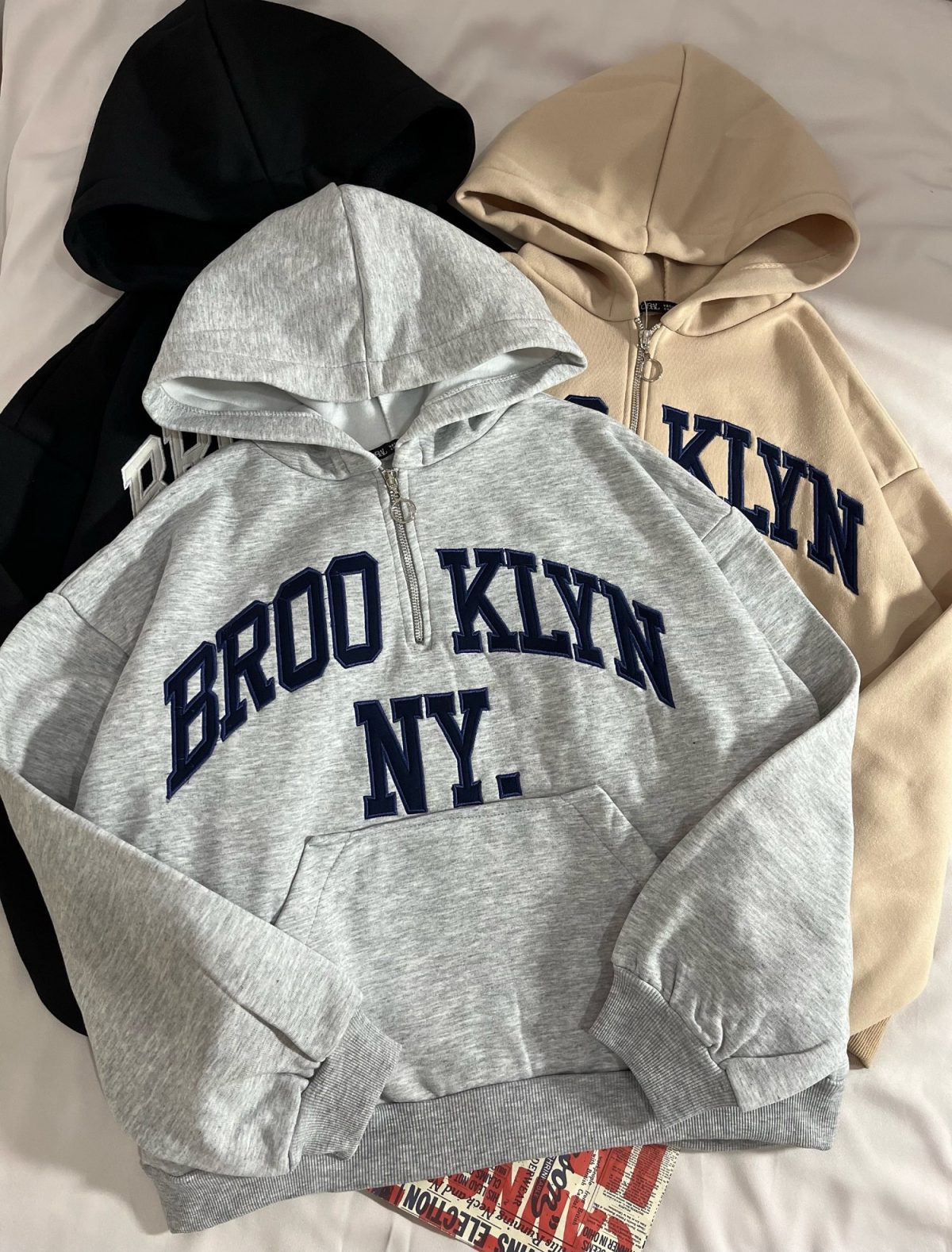 هودی نیم زیپ BROOKLYN سه نخ داخل کرک(2915) - Image 4