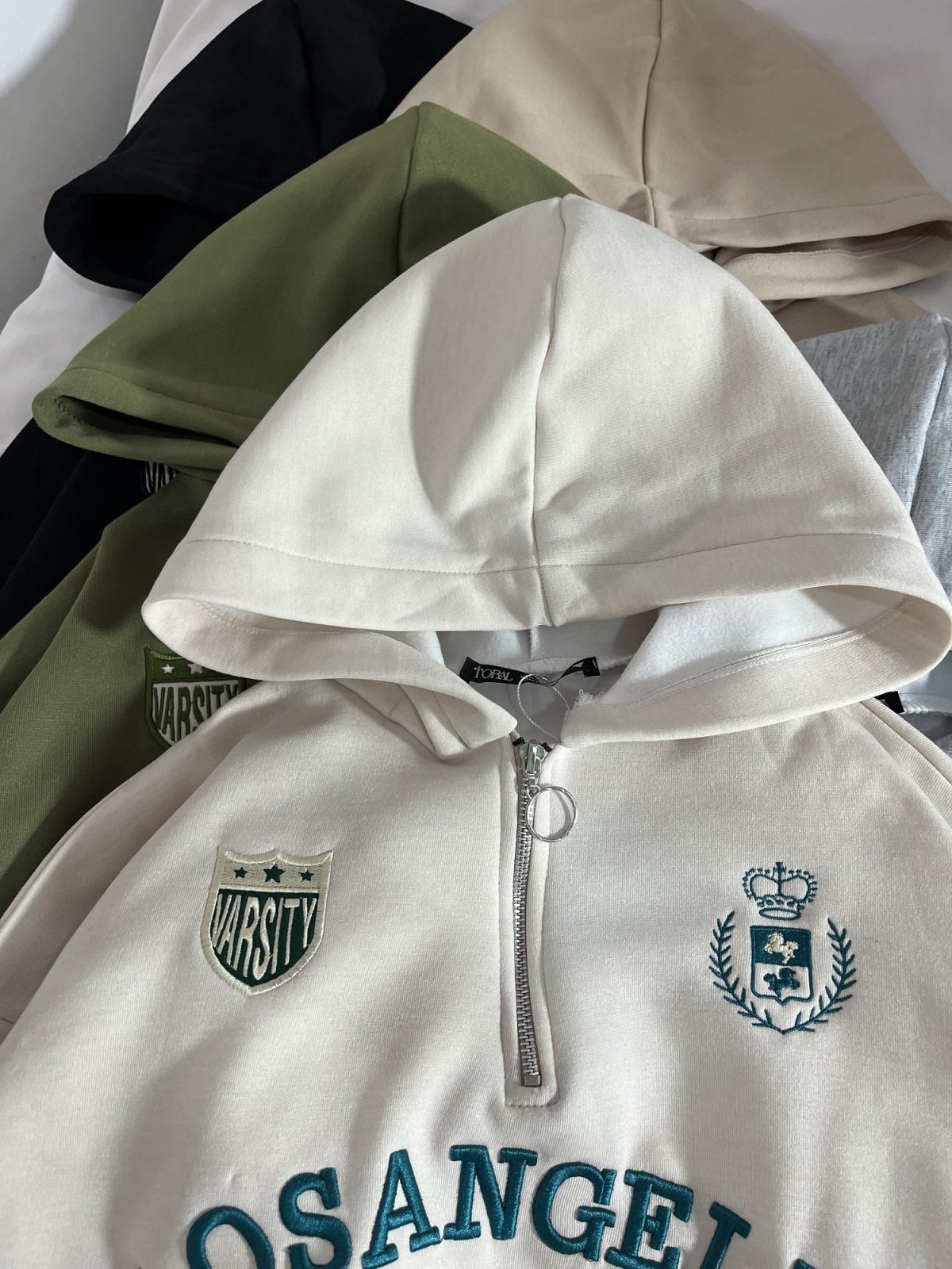 هودی نیم زیپ LOSANGELES سه نخ داخل کرک(2917) - Image 4