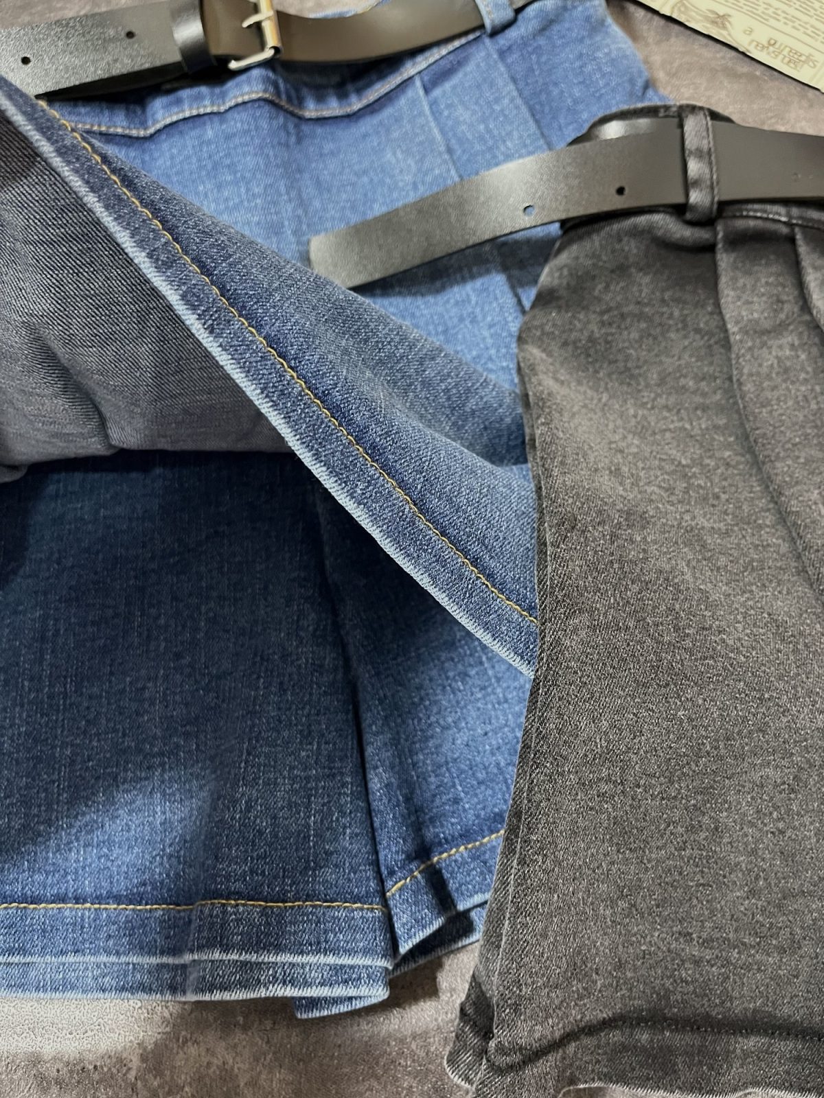 دامن کمربنددار جین دو پیل(2949) - Image 4