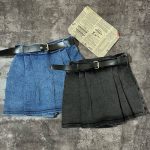 دامن کمربنددار جین دو پیل(2949)