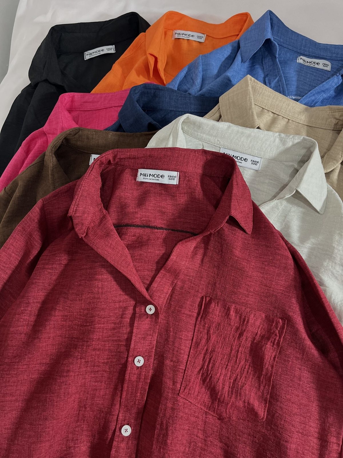 شومیز تک جیب میل(2957) - Image 2