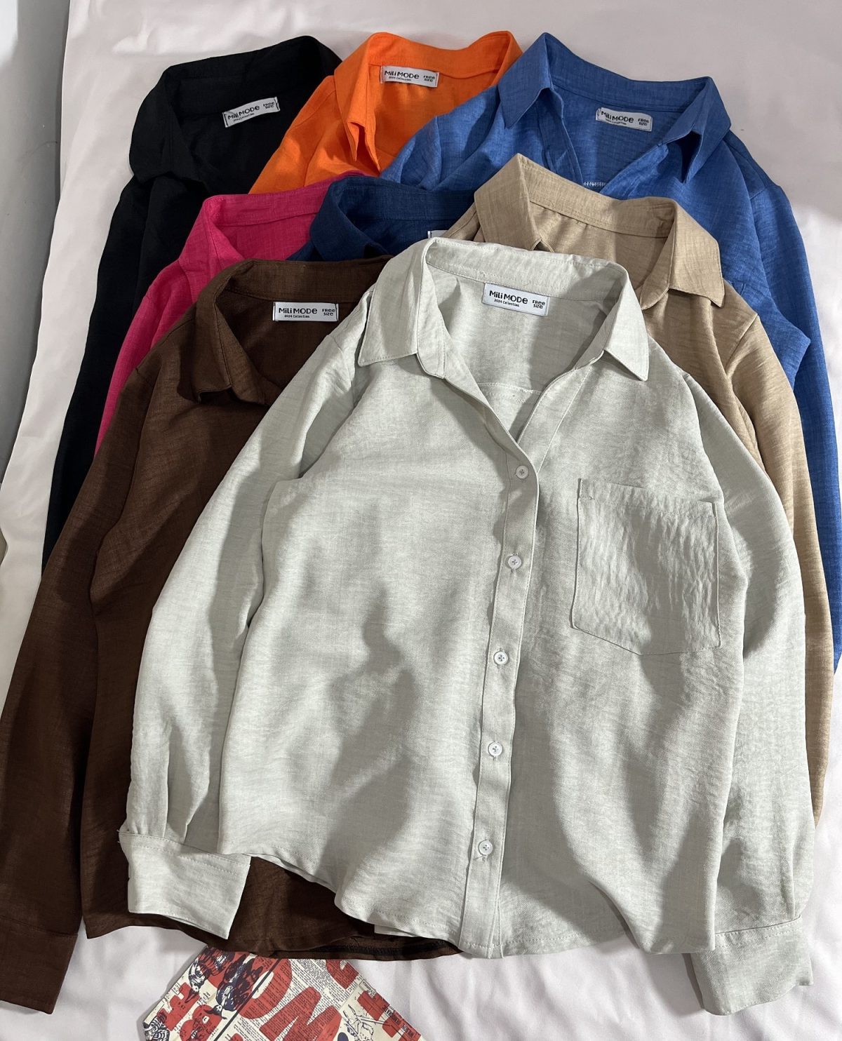 شومیز تک جیب میل(2957) - Image 3