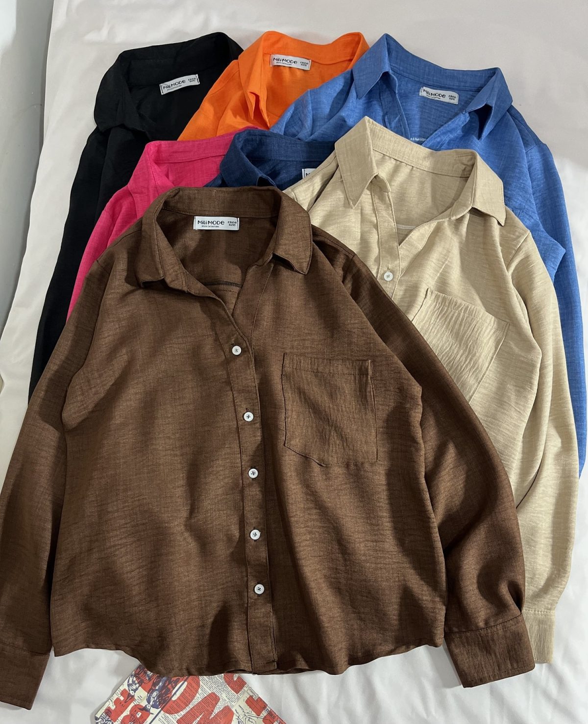 شومیز تک جیب میل(2957) - Image 4