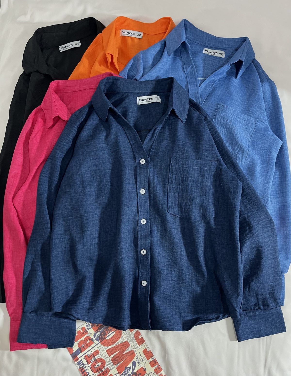 شومیز تک جیب میل(2957) - Image 6