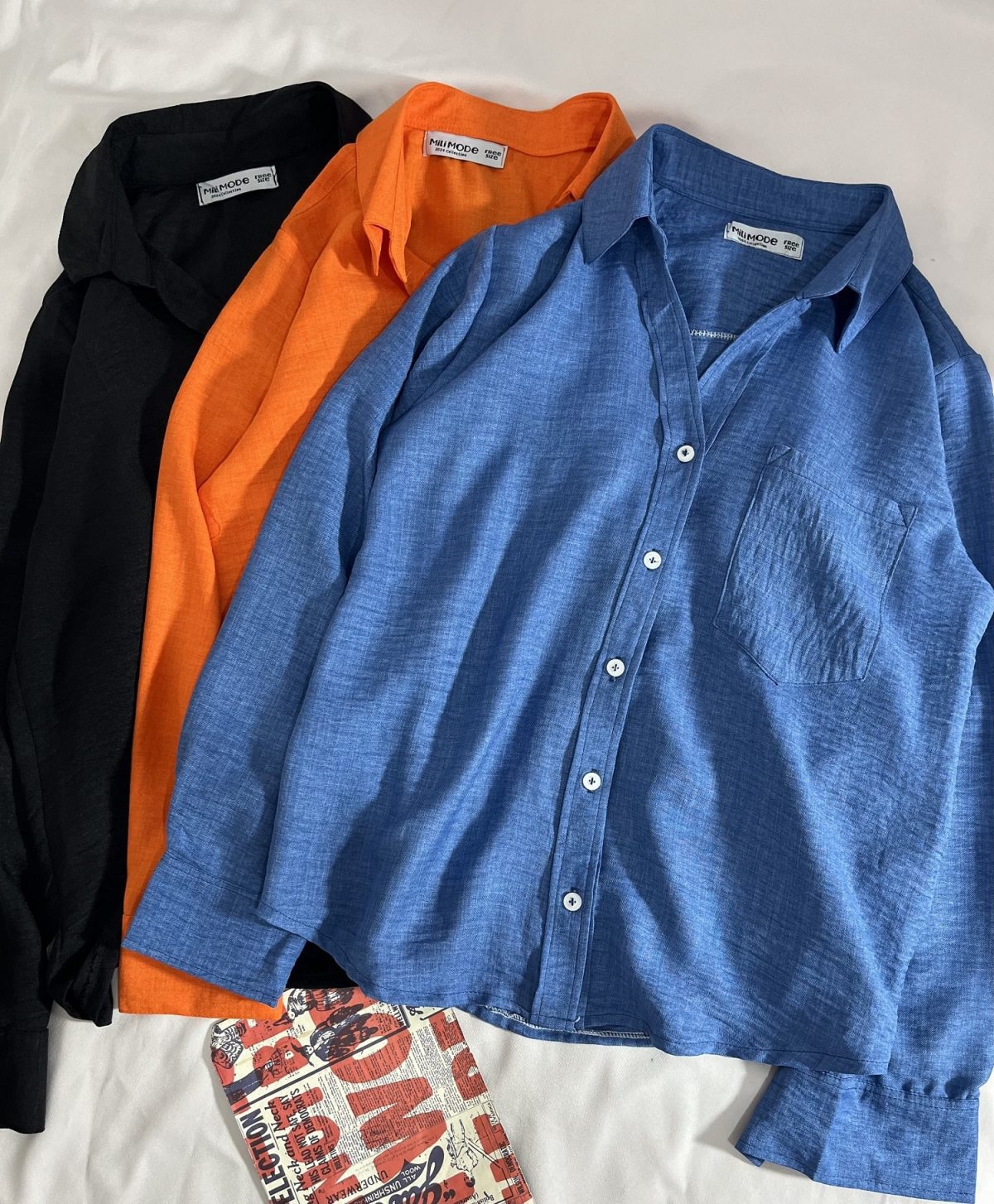 شومیز تک جیب میل(2957) - Image 8