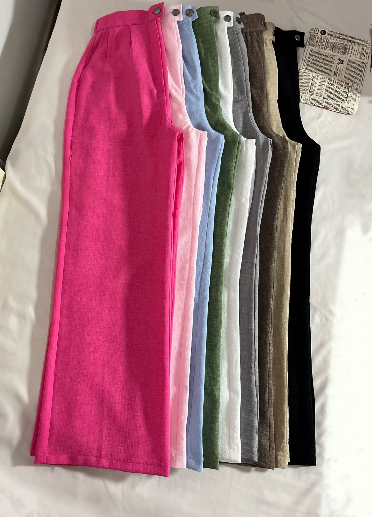 شلوار بگ پاستیلی دوپیل کمر پاگون دار(2963) - Image 3