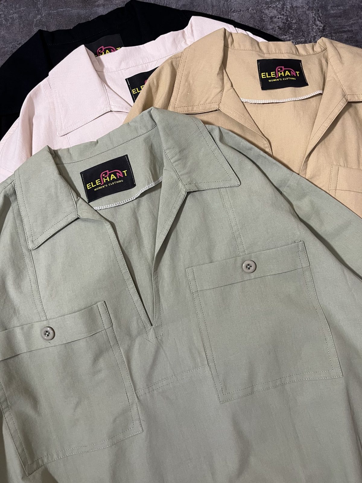 شومیز کتان نخ یقه هفت(2974) - Image 3