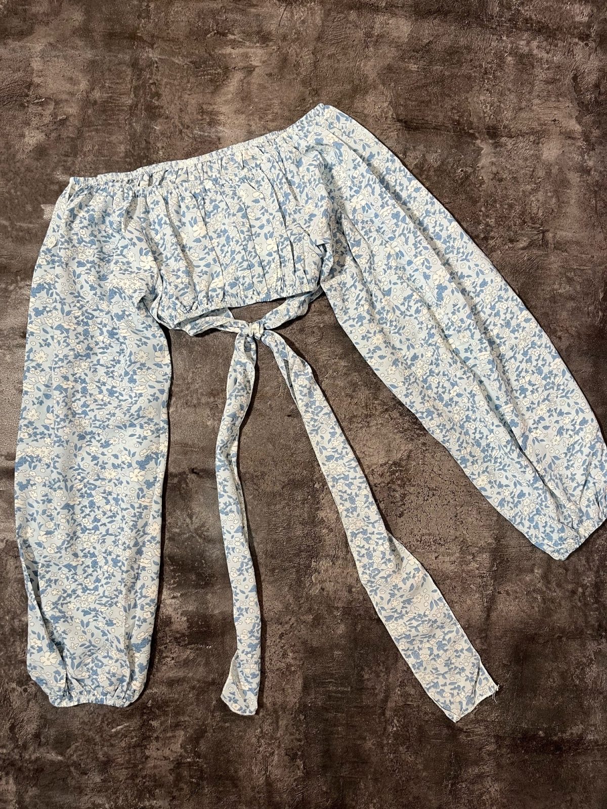 کراپ آستین بلند گلدار وارداتی پشت گره(2981) - Image 5