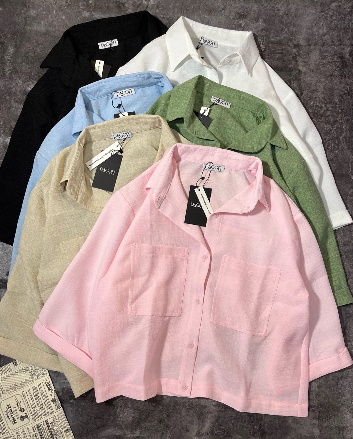 شومیز دو جیب لینن اسلپ پ(2983) - Image 2