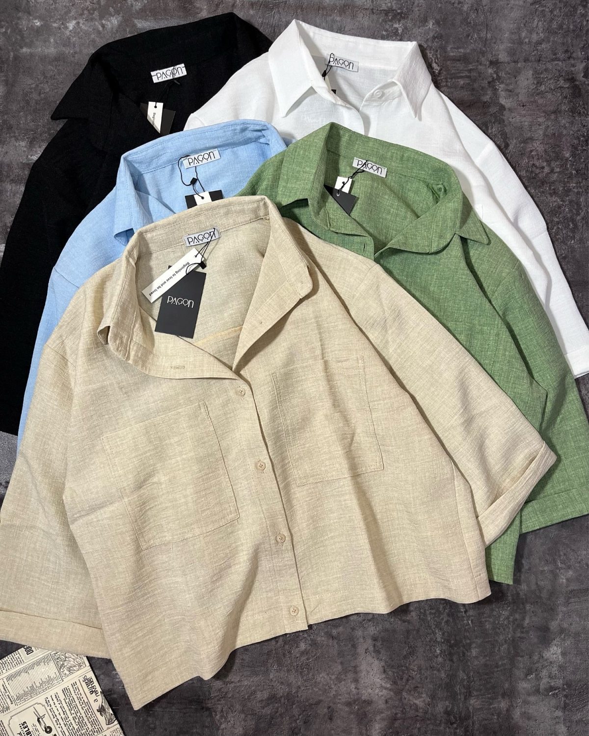 شومیز دو جیب لینن اسلپ پ(2983) - Image 3